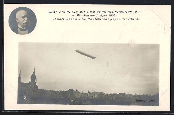 Foto & Poster: München, Reichsluftschiff Z I über der – Usato da Berlin venduto da bartko-reher