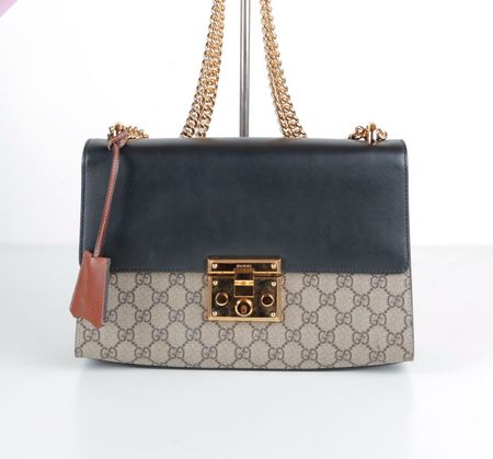 Sac Padlock GG Supreme Cuir Noir Gucci