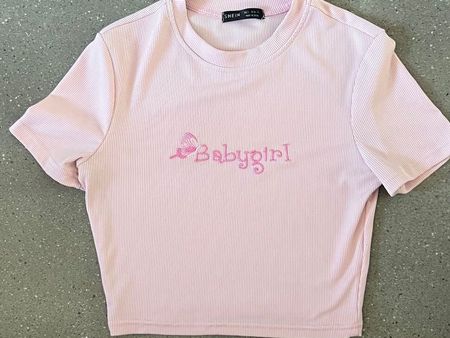 bauchfreies T-Shirt in babypink