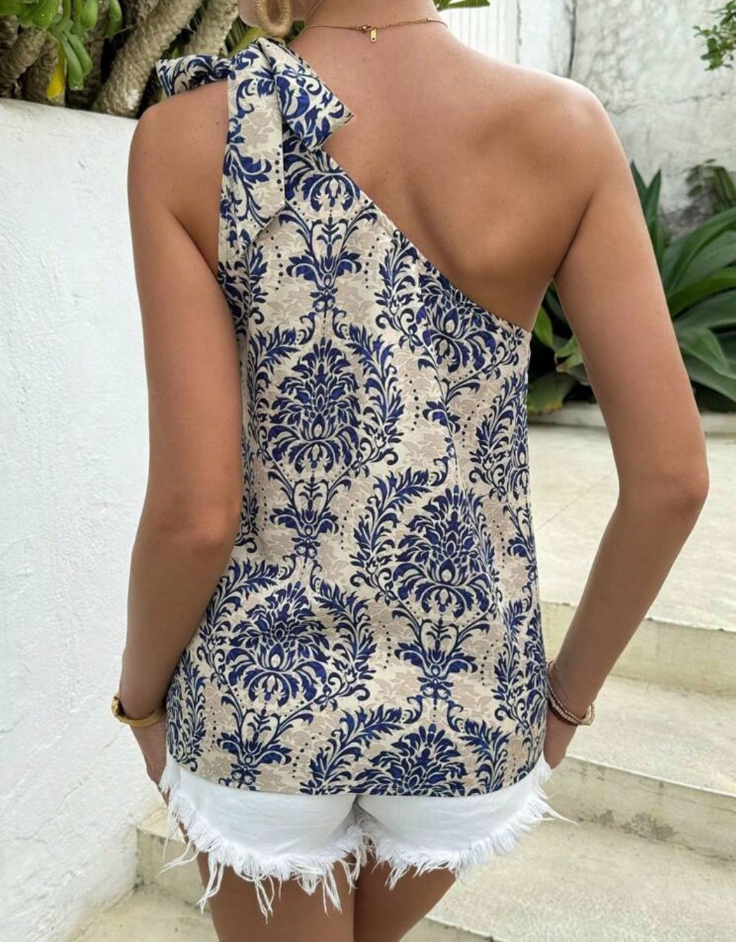 Shein Top: Top chic asymétrique à motif – Nuovo (secondo la descrizione) da Montreux venduto da iza_peche8 1