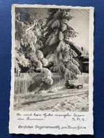 Alte Ansichtskarte Neujahr 1934, Winterlandschaft Psalm