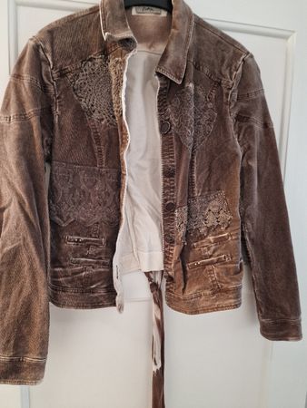 Bottega Vintage Cord Jacke mit Spitze, Gr. l, Top Zustand!