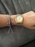 Damen Armbanduhr Gold D1 Milano Ultra Thin, Top Zustand!