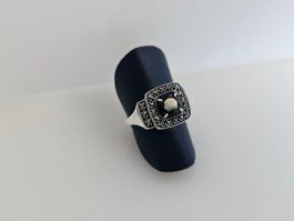 Silberring mit Rauchquartz Grösse 54