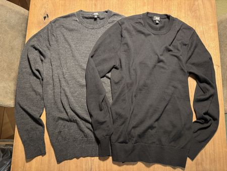 2 UNIQLO Merino Crewneck Pullies (M) schwarz und anthrazit