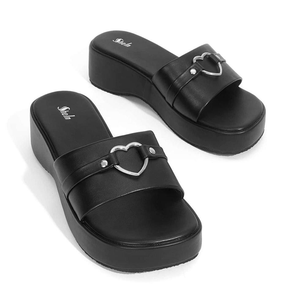 Shein Scarpe da donna: Black heart platform sandals, size 40 – Nuovo e nell'imballaggio originale da Winterthur venduto da hachiscutecloset 1