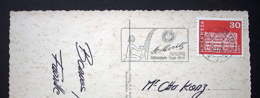 Cartoline postali: ST. MORITZ Gesamtansicht bei Nacht – Usato da Jona venduto da philajona 1