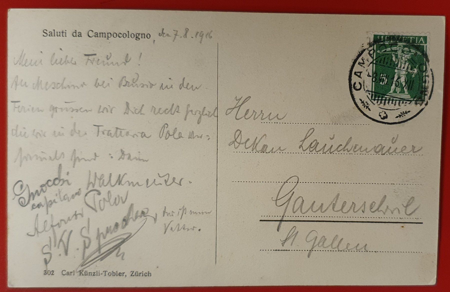 Cartoline postali: Campocologno 1916 – Usato da Kreuzlingen venduto da Rschweiz1 1