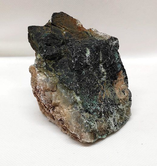 Minerali & Pietre curative: Blauer Chalcedon mit Malachit Rohstein – Usato da Walenstadt venduto da vkt_qc8d