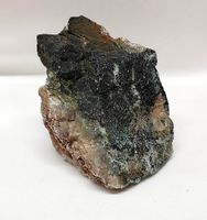 Blauer Chalcedon mit Malachit Rohstein