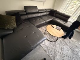 Elegante Ledereckgarnitur, schwarz, Top Zustand, Abholung