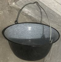 Emaille-Topf für über Feuerstelle oder Grill