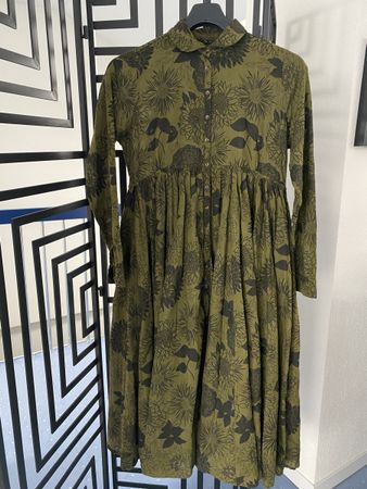 Kleid LALOTTA grün gemustert Gr.S/FS (Masse beachten) Baumwo