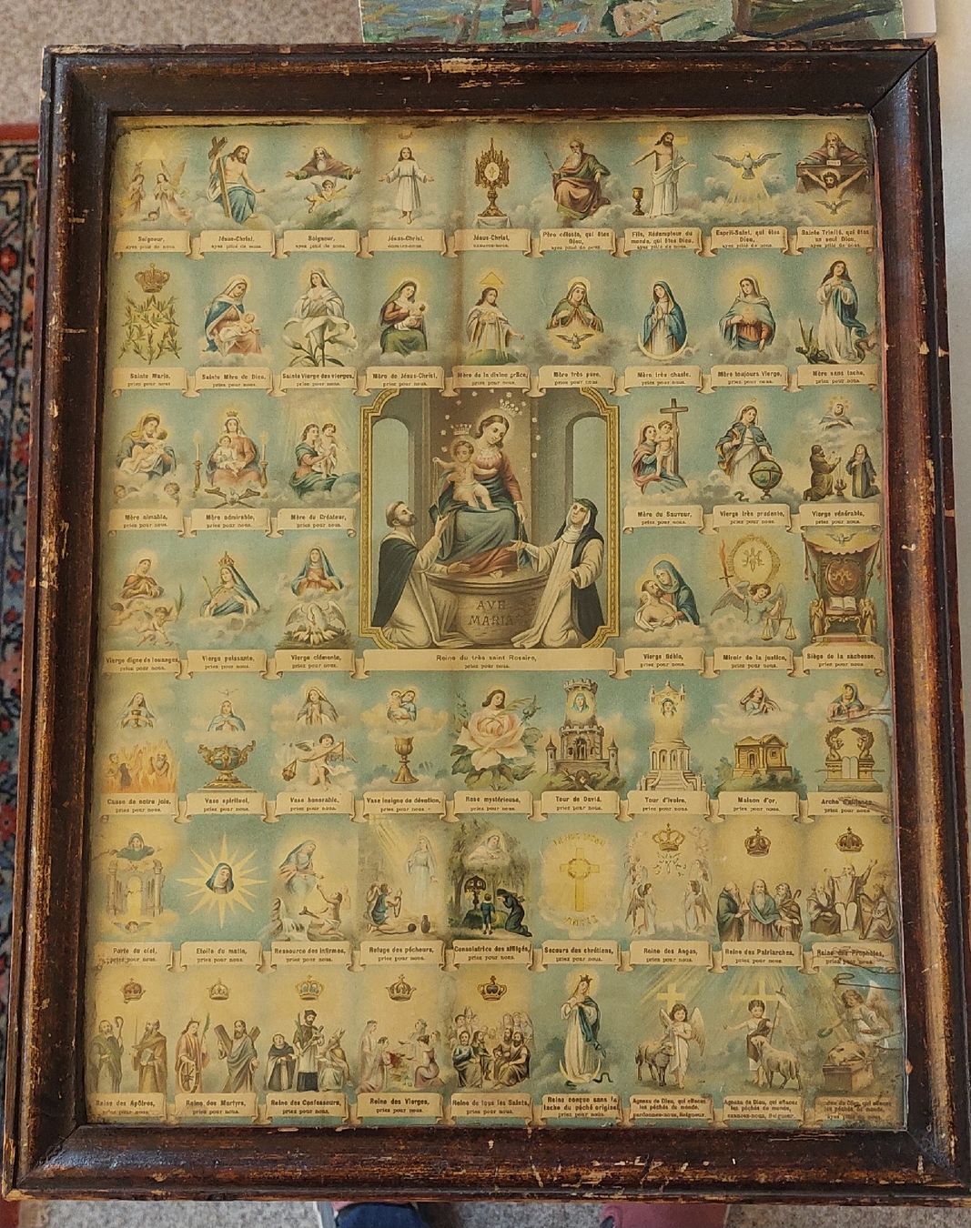Foto & Immagini: Antikes Marienbild im altem Holzrahmen, – Usato da Ipsach venduto da jpbo 4