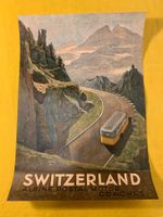 Vintage Plakat PTT/ Postauto Sustenstrasse von Viktor Surbek