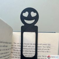Love Emoji Bookmark 3D Printed Black Cute Book Marker