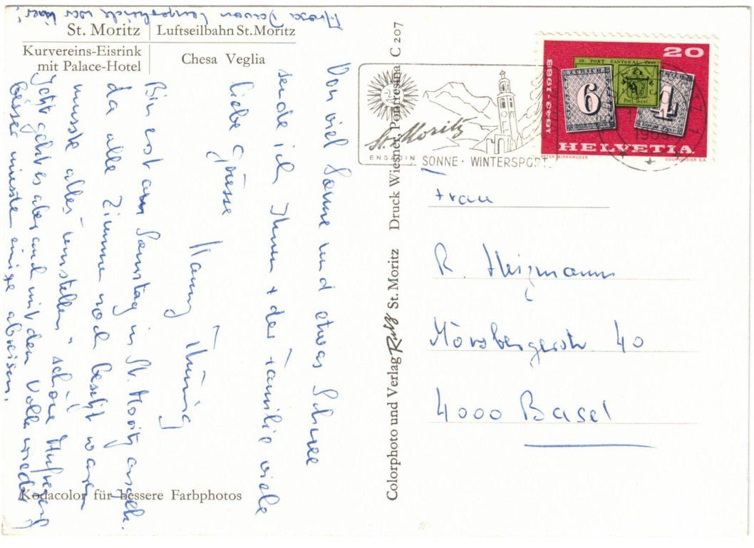 Cartoline postali: St. Moritz - 4 Bild AK – Usato da Binningen venduto da Mountainrider 1
