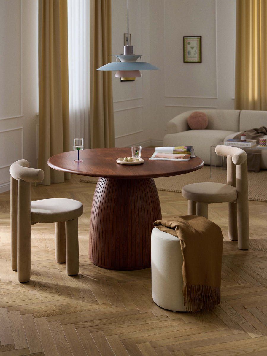 Westwing Tables: Nelly Round Dining Table with Groove Structure CHF 1499-50% – Neuf (Voir description) à Otelfingen par Yvonne_Outlet 1