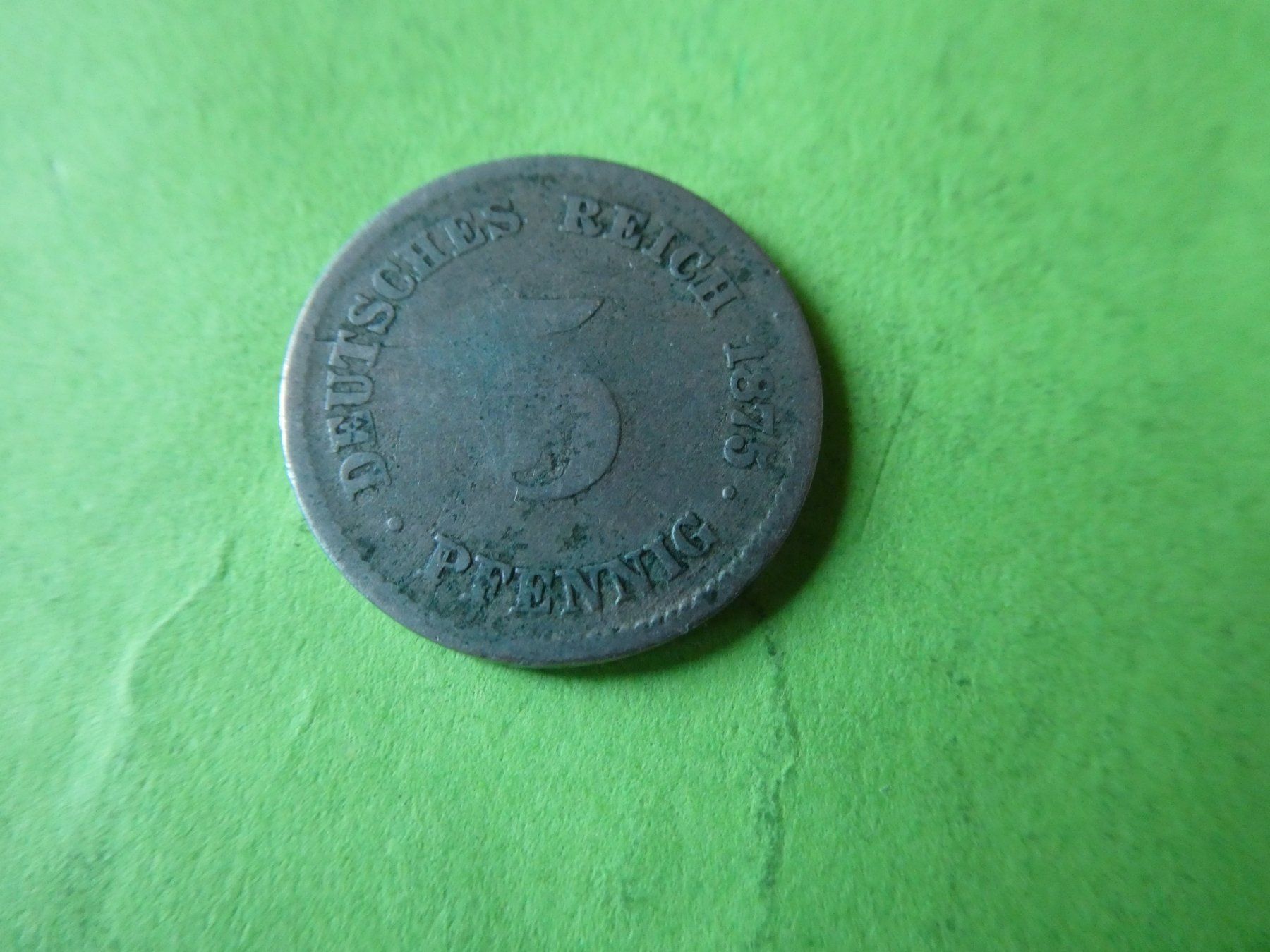 Tutti le monete: Dt. Reich 1875 D, 5 Pfennig – Usato da Hinterforst venduto da Rohusri