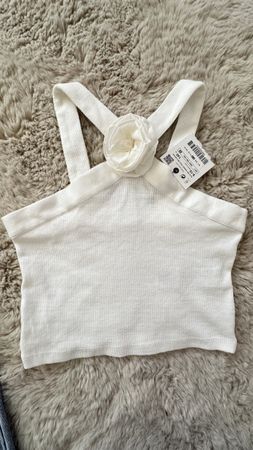 Zara Top Weiss Gr. 140 (9-10 Jahre) Sommer Neu mit Etikett