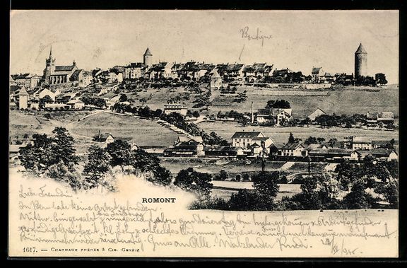 Cartoline postali: AK Romont, Vue générale – Usato da Berlin venduto da bartko-reher