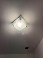 Deckenlampe quadratisch (Glas und Metall)