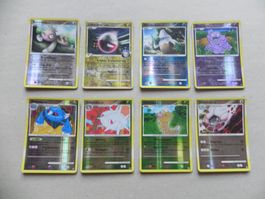 8 Pokémon Sammelkarten 2009 Text Deutsch 50-90 KP glänzend
