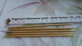 5 Stricknadeln 4mm 15cm Bambus neuwertig