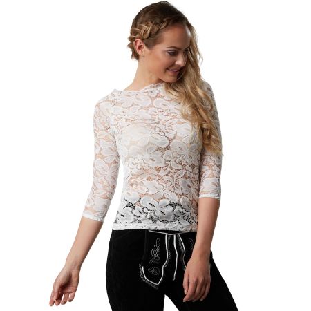 Trachtenbluse Blumen 3/4 Arm Größe XL