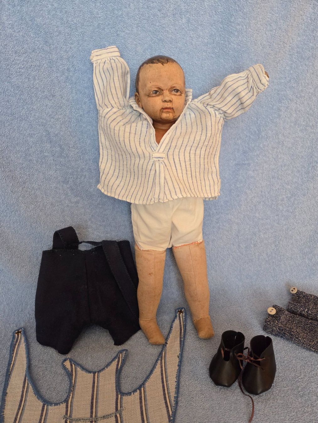 Bambole: Antike uralte Holzpuppe, Brienzerpuppe ? ca. 37 cm, selten – Usato da Graenichen venduto da Terrazza 7