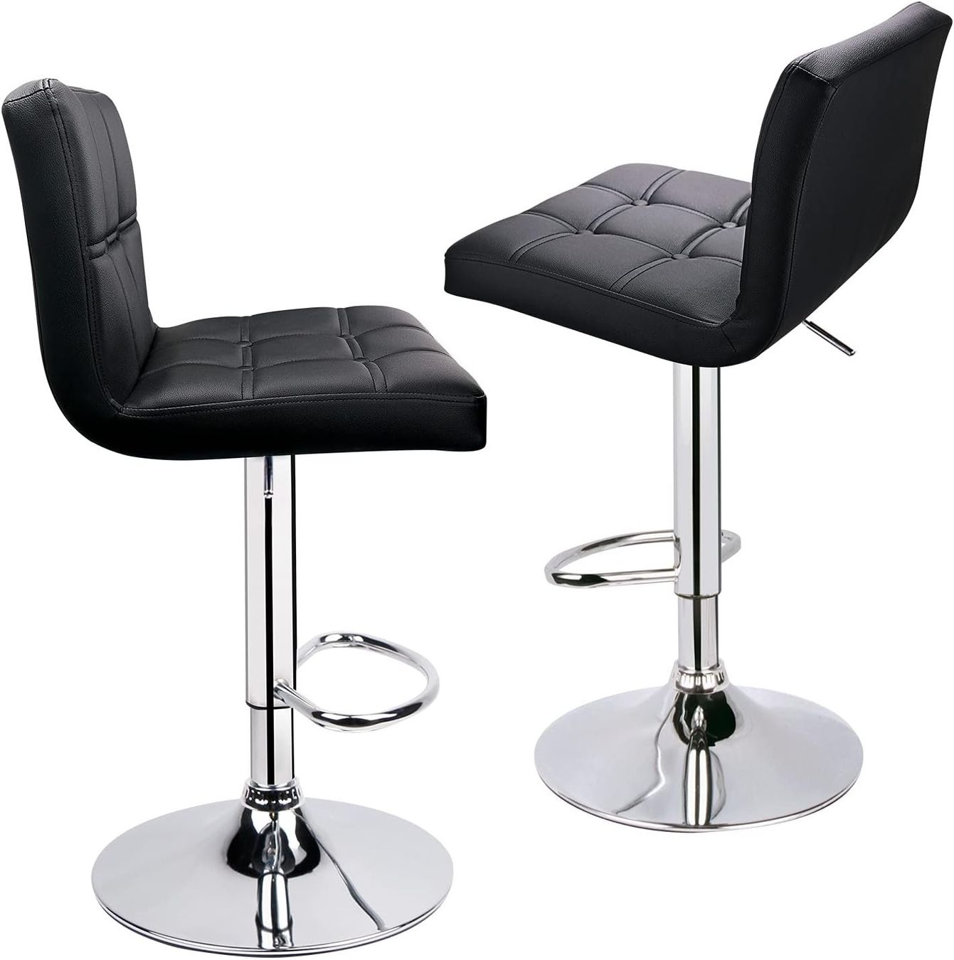 Sgabelli: Barhocker Barstuhl 2er-Set höhenverstellbar Kunstleder Black – Nuovo e nell'imballaggio originale da Wittenbach venduto da SELVARO 2