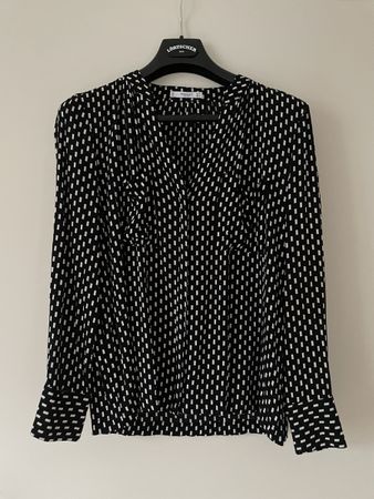 Bluse Mango kariert schwarz weiss M