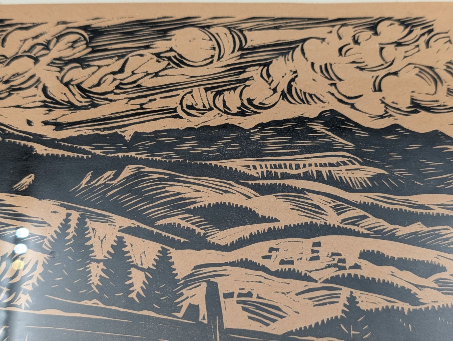 Xilografie: Grafik Winterlandschaft A. Tobler 1958 – Usato da Wiezikon b.Sirnach venduto da Romsche 4
