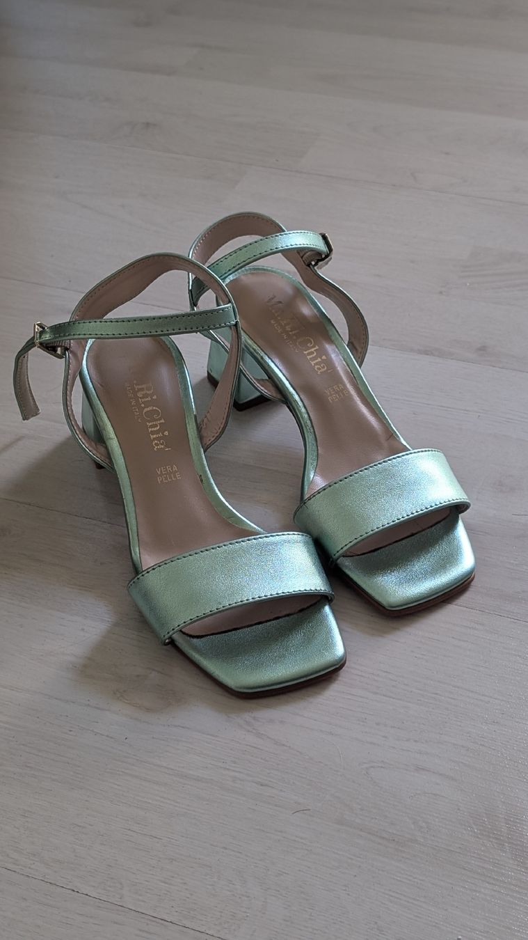 Scarpe da donna: Sommer-Damenschuh helles Grün metallic – Nuovo (secondo la descrizione) da Zürich venduto da Misam