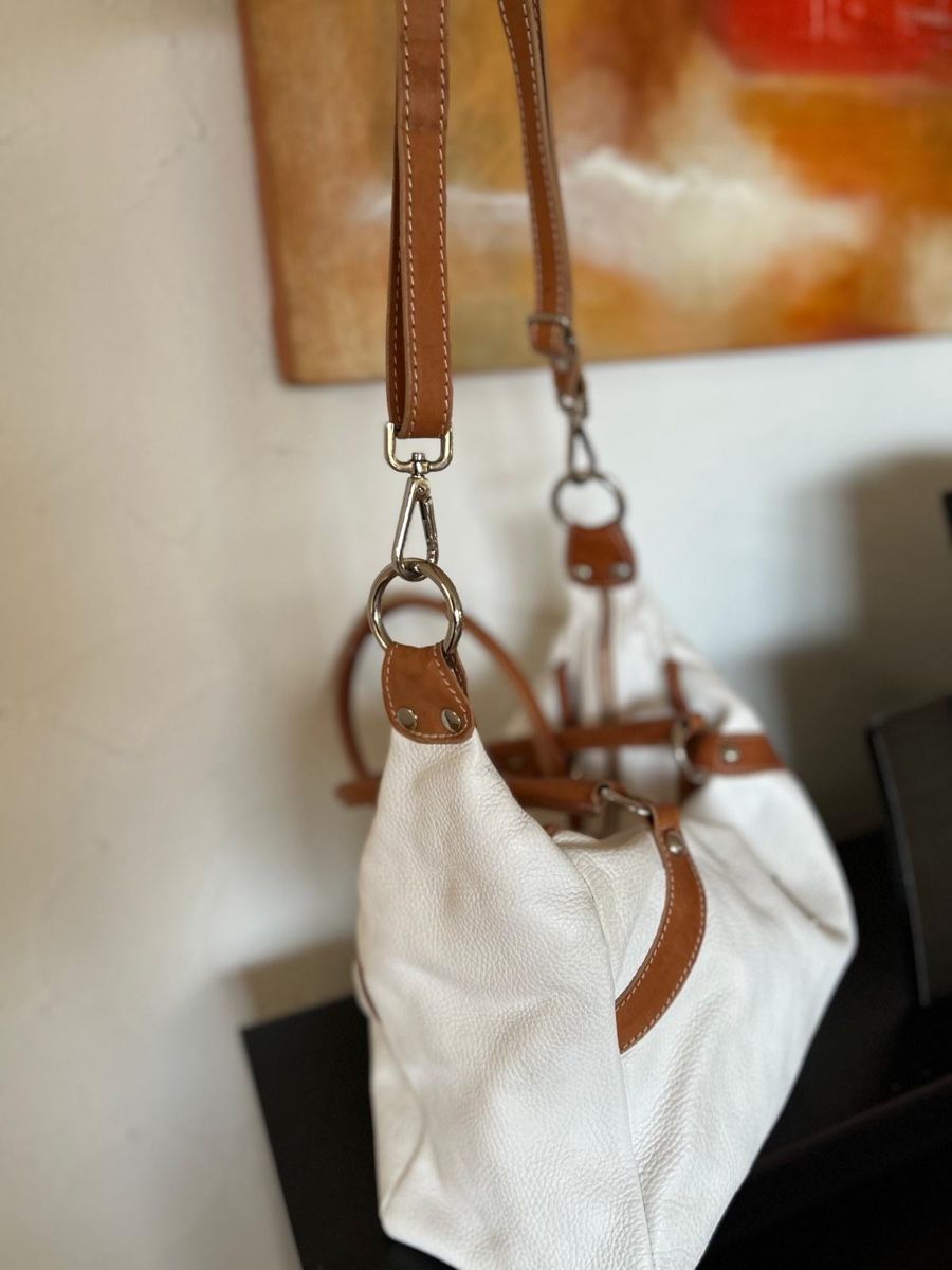 Borse da donna: Stylish Florence Italy White Leather Handbag - Pristine! – Usato da steinhausen venduto da pat_nc2x 2