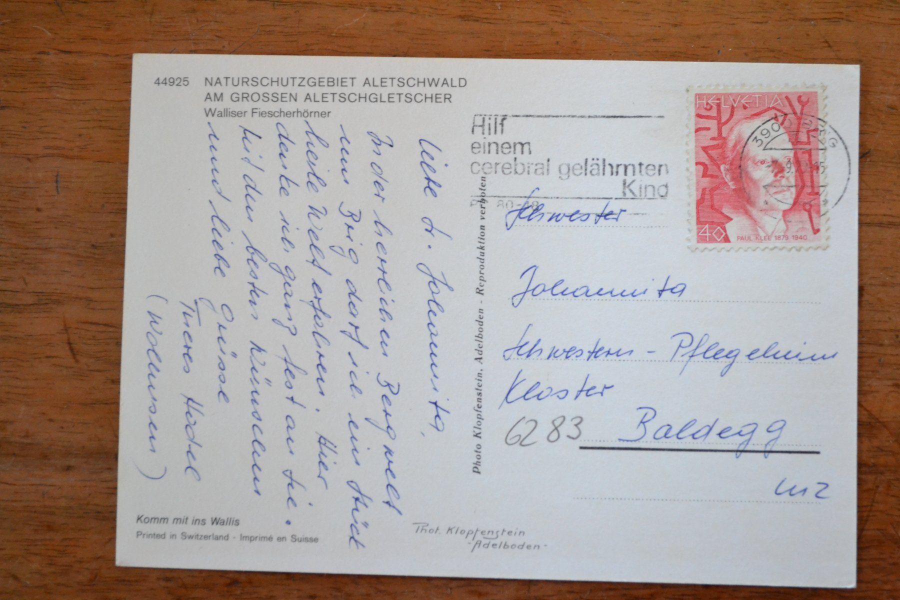 Cartoline postali: AK Aletschwald am grossen Aletschgletscher VS – Usato da Beinwil am See venduto da kajak55 1