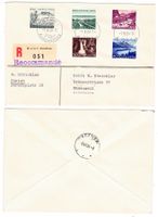 Lettre recommandée. Pro-Patria 1954 1er jour via Wädenswil