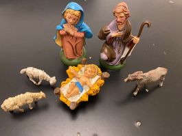 Alte Krippenfiguren 6 Teilig