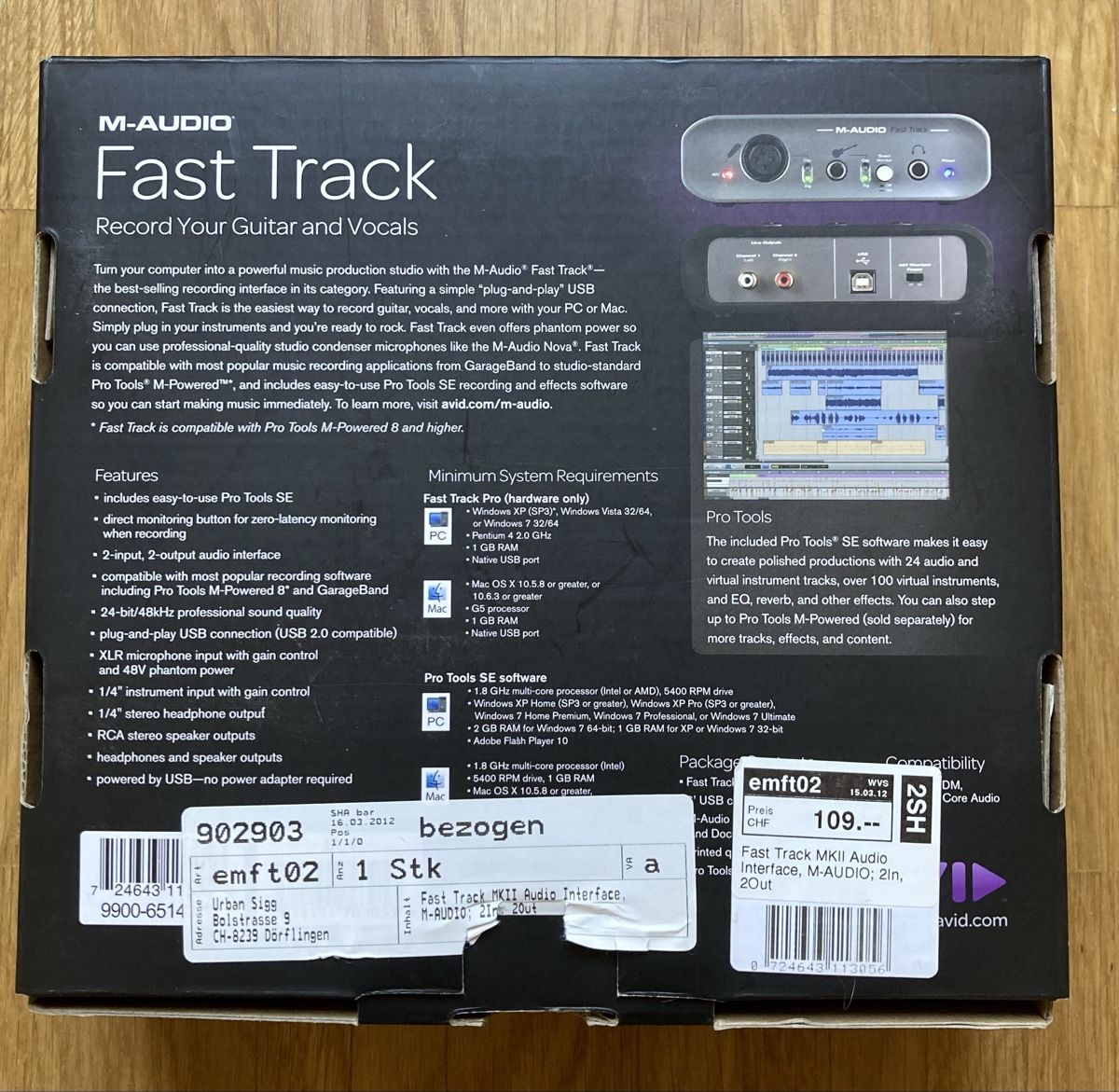M-Audio Attrezzatura per studi di registrazione: M-Audio Fast Track USB – Audio Interface – Usato da Zürich venduto da Sick0 7