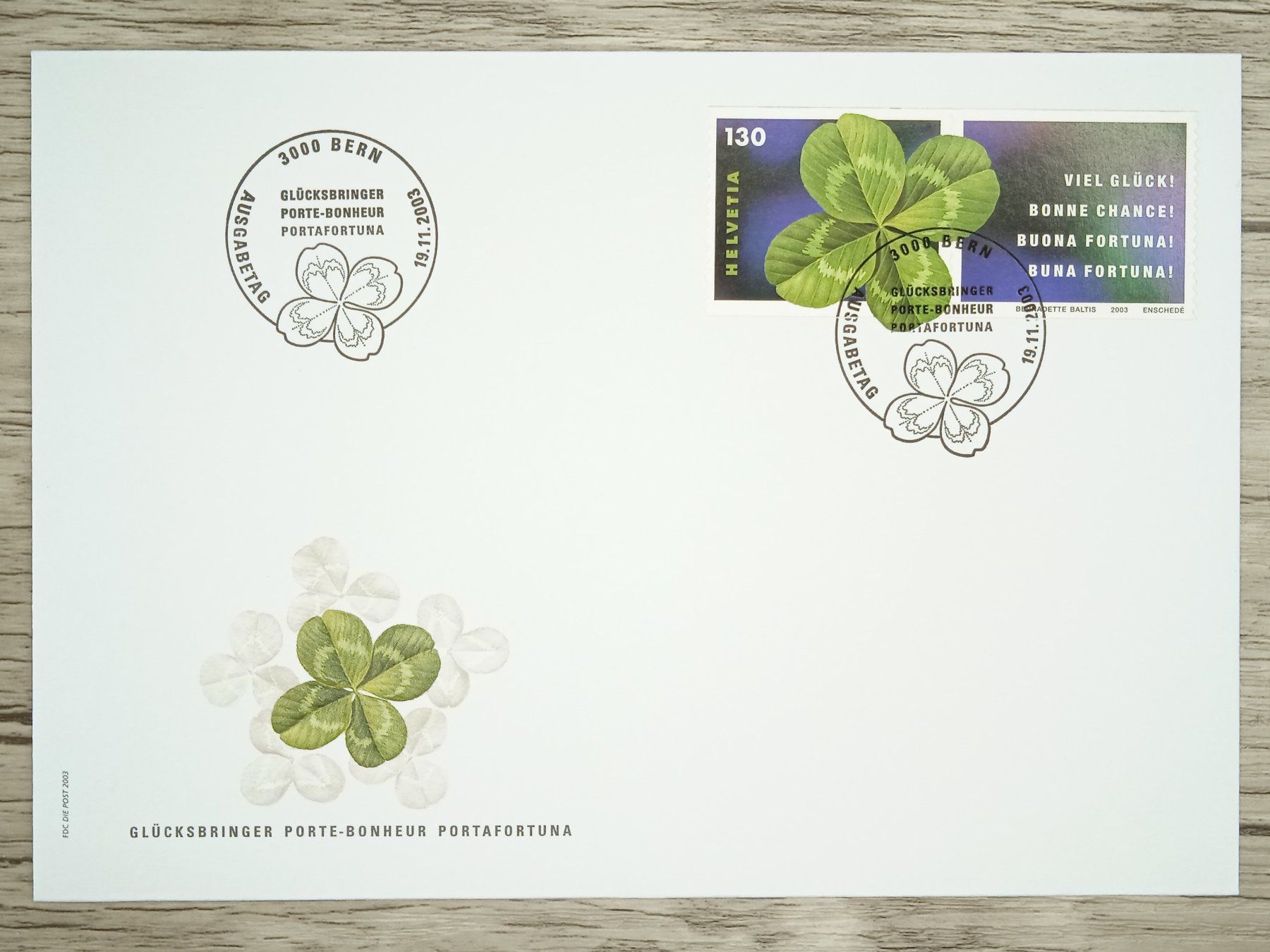 Alle Briefmarken: TR07 Enveloppe + Timbre Suisse 2003 – Gebraucht aus Cousset von Patrick_Collections