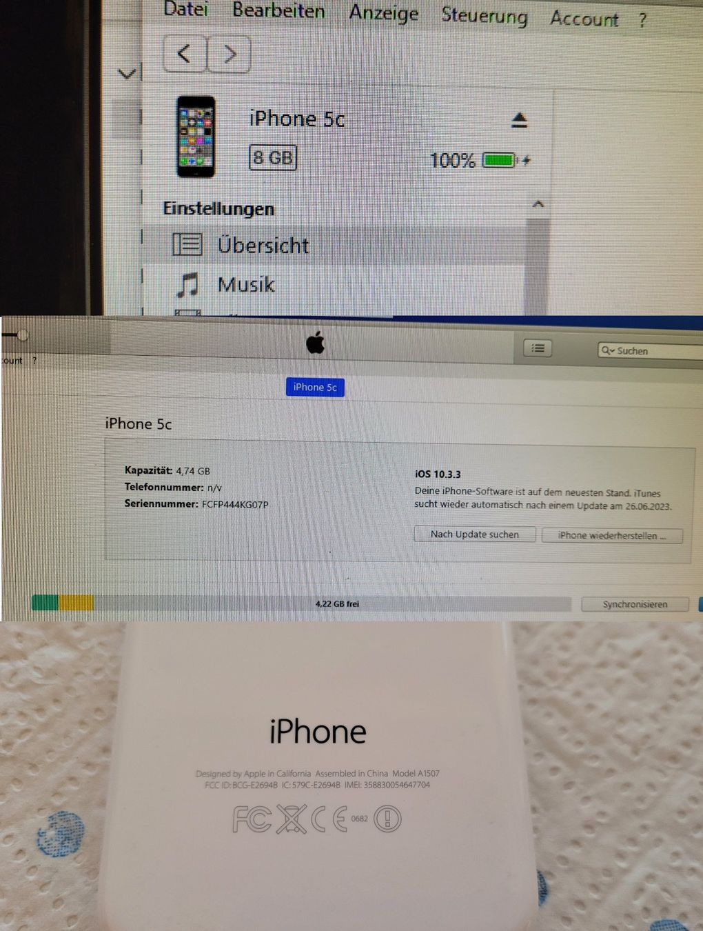 Apple Telefoni cellulari / Smartphones: Apple Iphone 5c / A1507 / 8 GB / Weiss / iOS 10.3.3 / #64 – Usato da Adlikon b.Regensdf venduto da ChriZ86 1