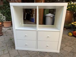 Würfel-Regal mit Schubladen, weiss, Ikea Kallax