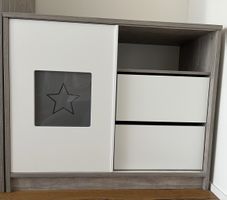 Kinder-Kommode grau/weiss