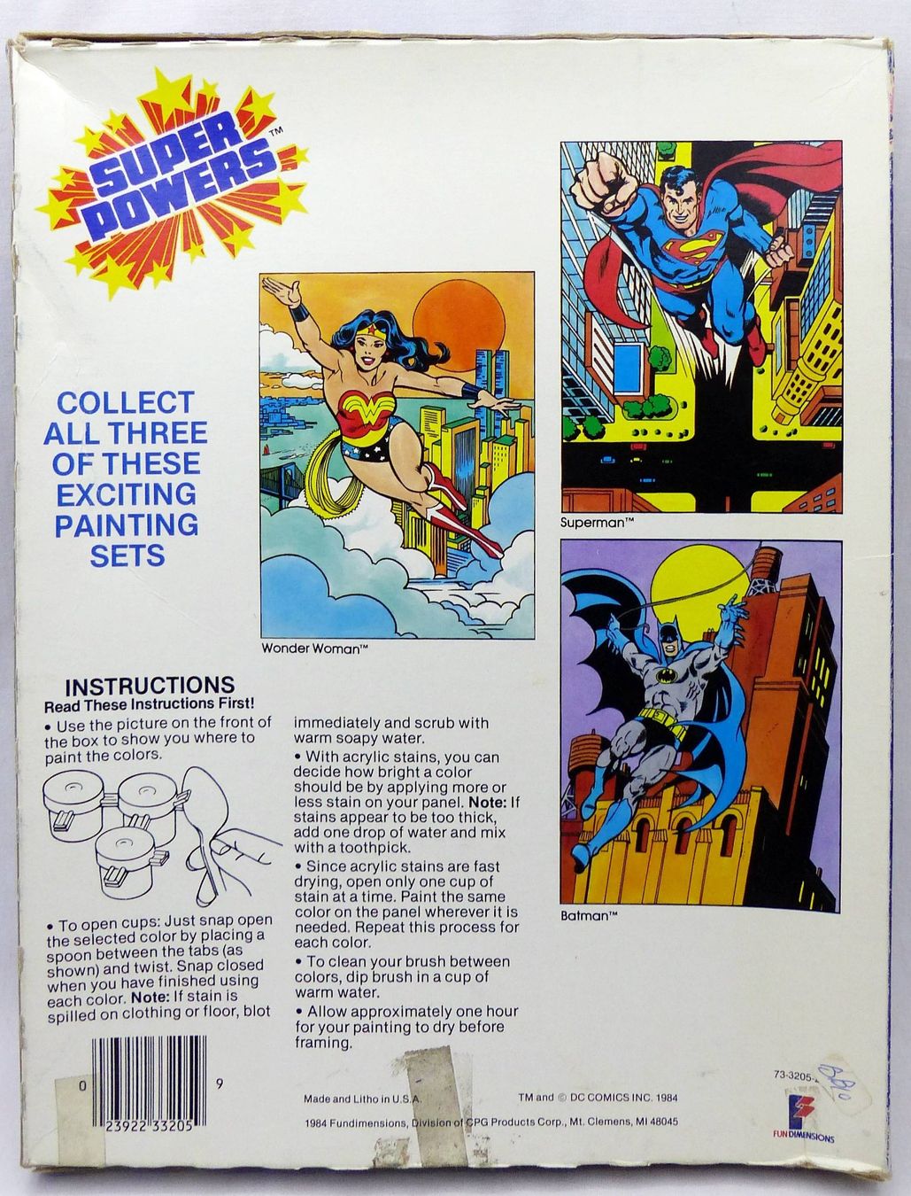 Comics: BATMAN SUPER POWERS STAIN PAINTING SET FUNDIMENSIONS 1984 – Gebraucht aus Lugano von YouWantUS 1