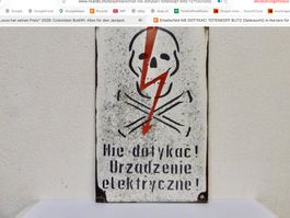 Emailschild NIE DOTYKAC! TOTENKOPF BLITZ