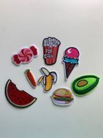 8x Früchte candy essen Aufnäher patches eis avocado etc.