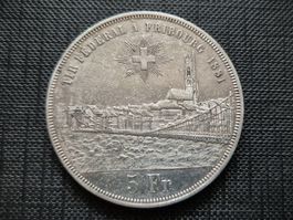 5Fr. 1881 TIR FÉDÉRAL À FRIBOURG