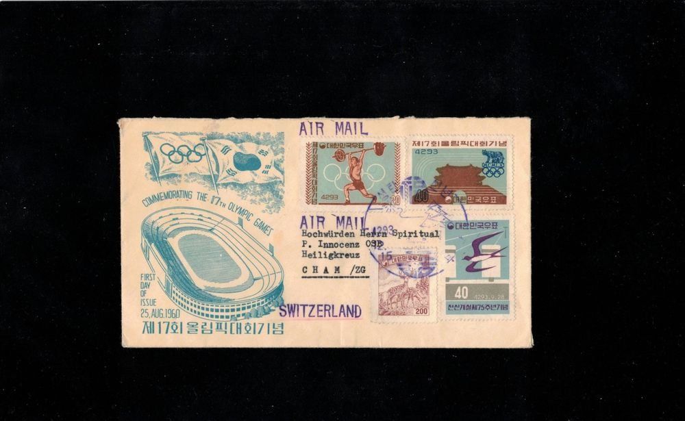 Tutti i francobolli: 1960 Flugbrief South Korea nach Cham – Usato da Rheinau venduto da loxis