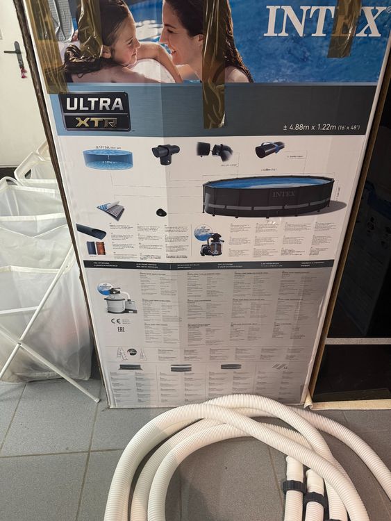 Intex Schwimmbad: Intex Ultra XTR Stahlrohrpool mit Zubehör, Gr. 488 x 122 cm – Gebraucht aus Bubikon von CorMar17 2