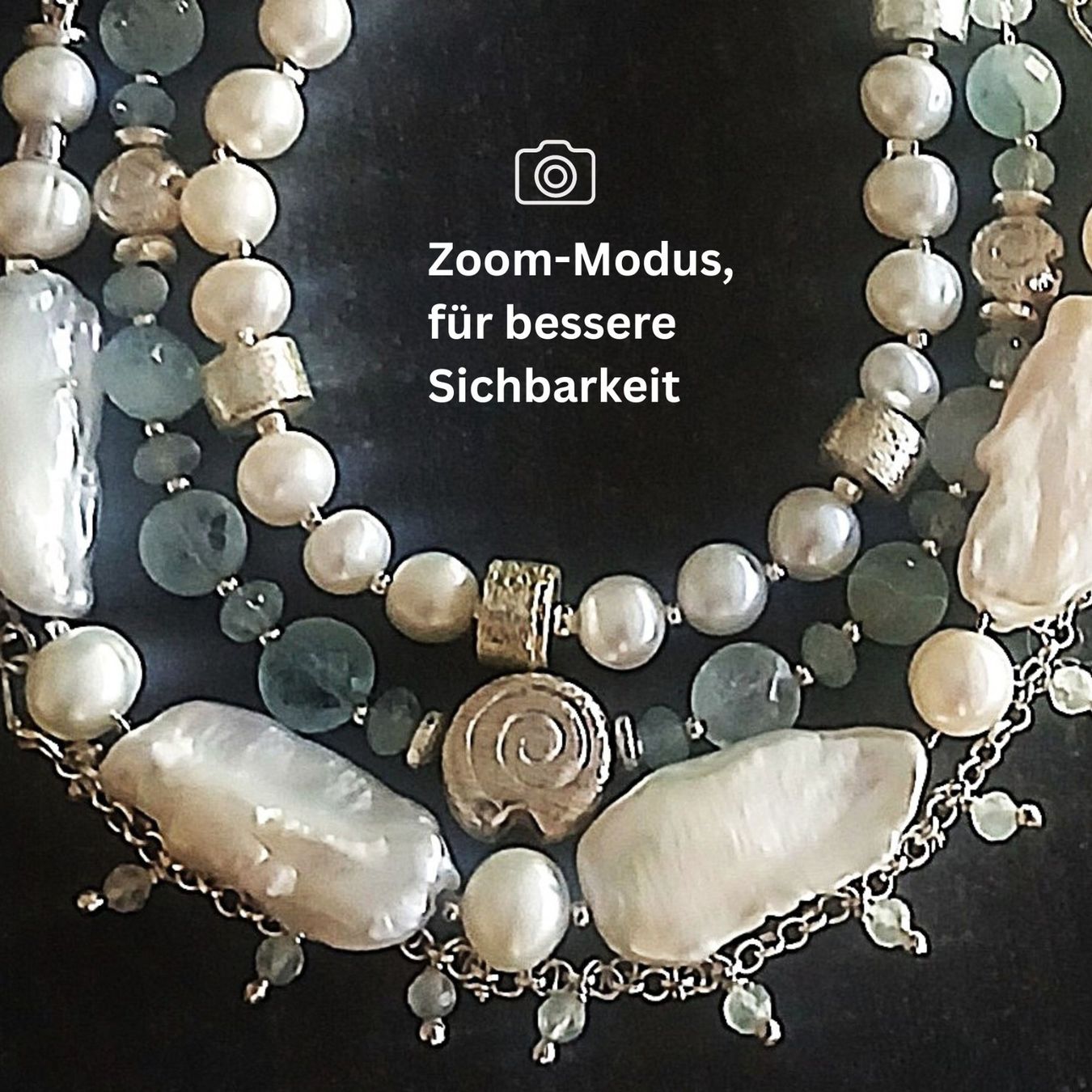Armbänder & -reifen: Statement-Perlen-Armband mit Aquamarin und Silber - Unikat – Neu und originalverpackt aus Lütisburg von Emarra 7